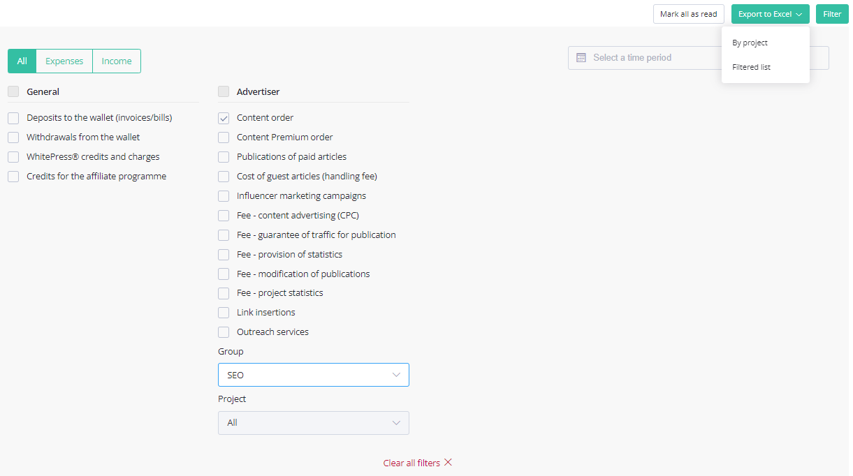 Export your report to Excel