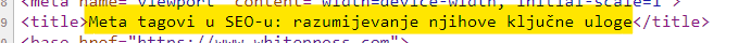 Meta naslov u HTML tagu