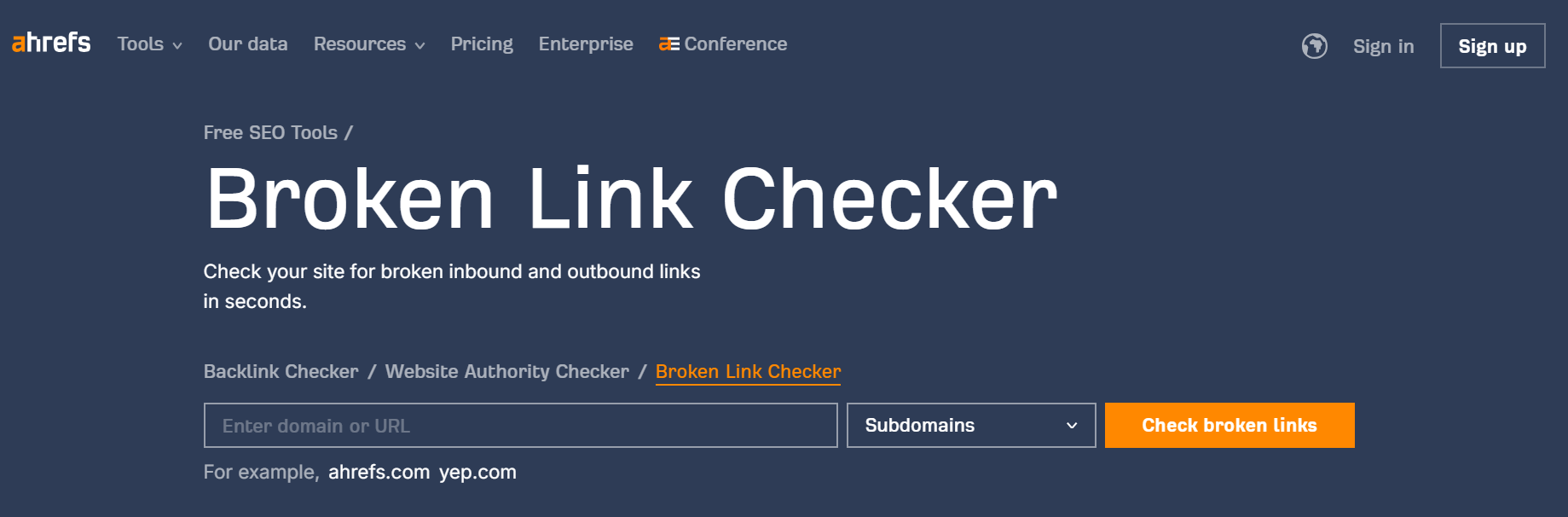 Ahrefs Broken Link Checker