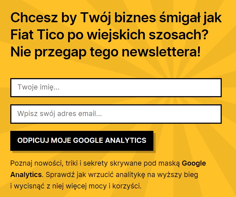 Call-to-action w pierwszej osobie w formularzu Macieja Lewińskiego. 